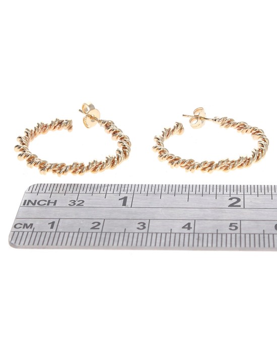 Twisted Hooop Earrings in Gold